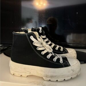 Black platform converse